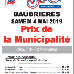 A vos agendas: Prix de la Municipalité du 4 Mai 2019 à Baudrières organisé par le Vélo Club de Saint-Marcel