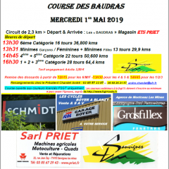 A vos agendas :Course des Baudras le Mercredi 1 Mai 2019 organisé par Sanvignes Vélo Sport